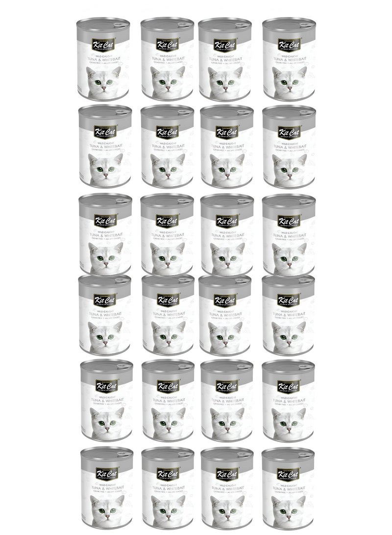 Kit Cat Atlantic Tuna with Whitebait Canned Cat Food – 400g x 24 Cans - Image 1